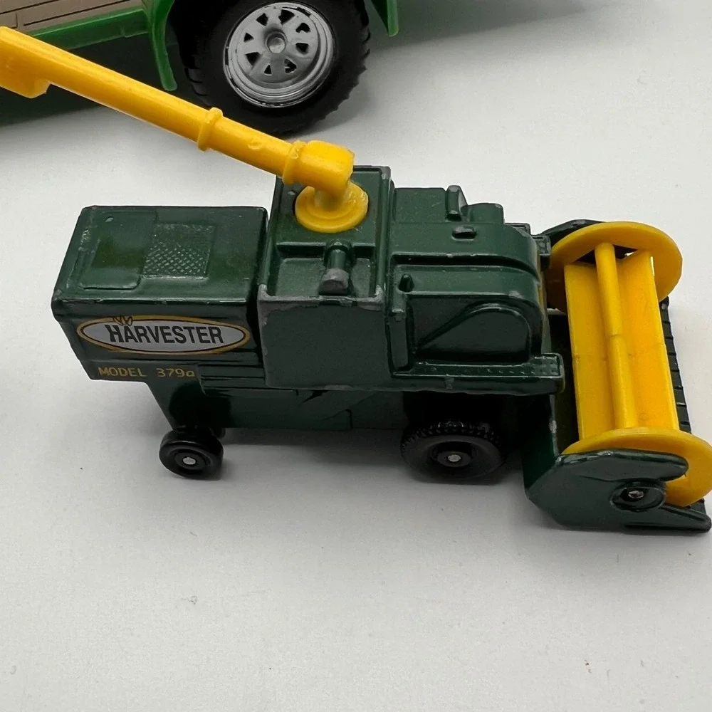 John Deere Vehicles and Equipment Toy Lot of 3 Harvester, Trailer, Ewell Tractor
